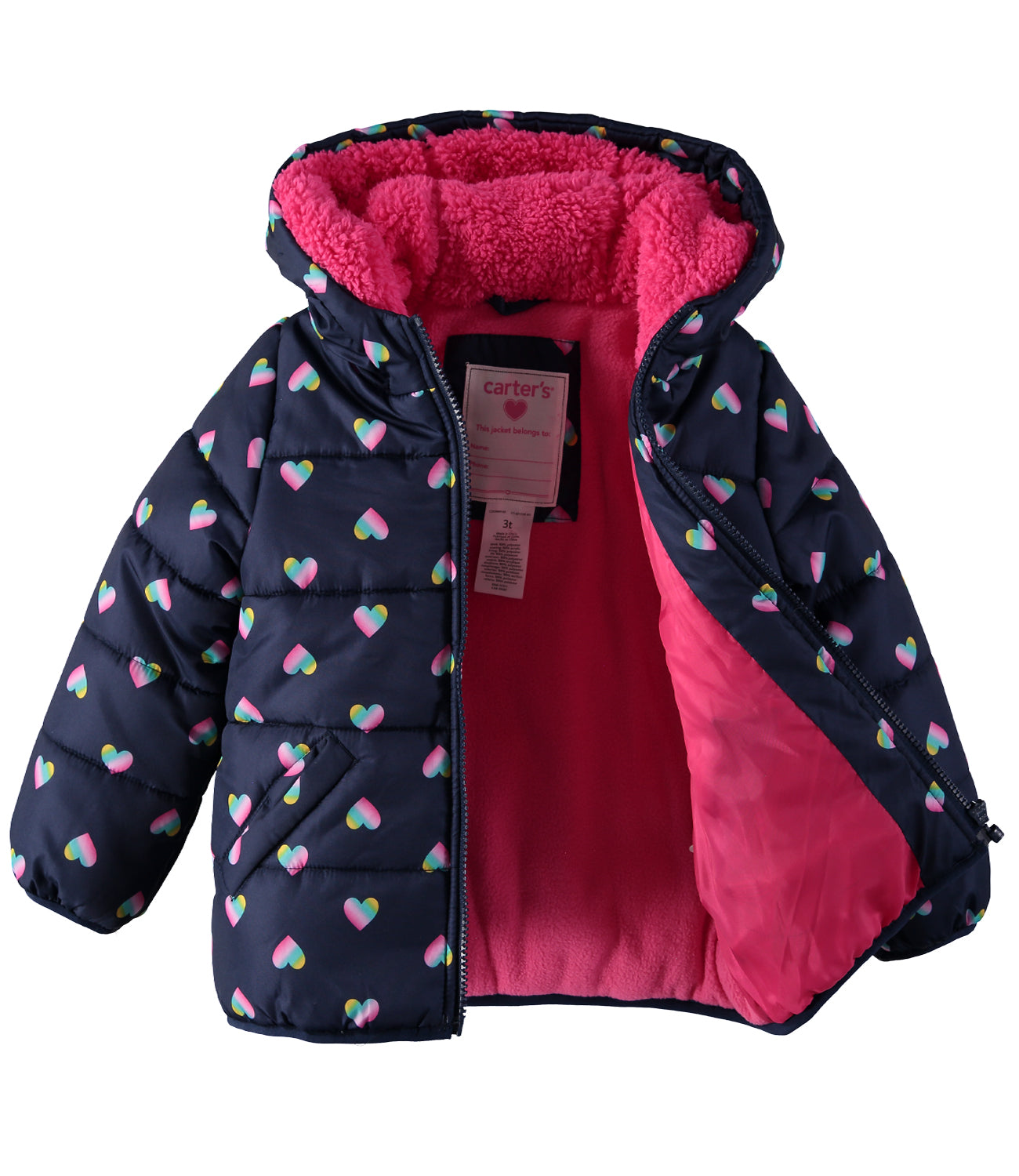 Carters Girls 12-24 Months Fleece Lined Puffer Jacket