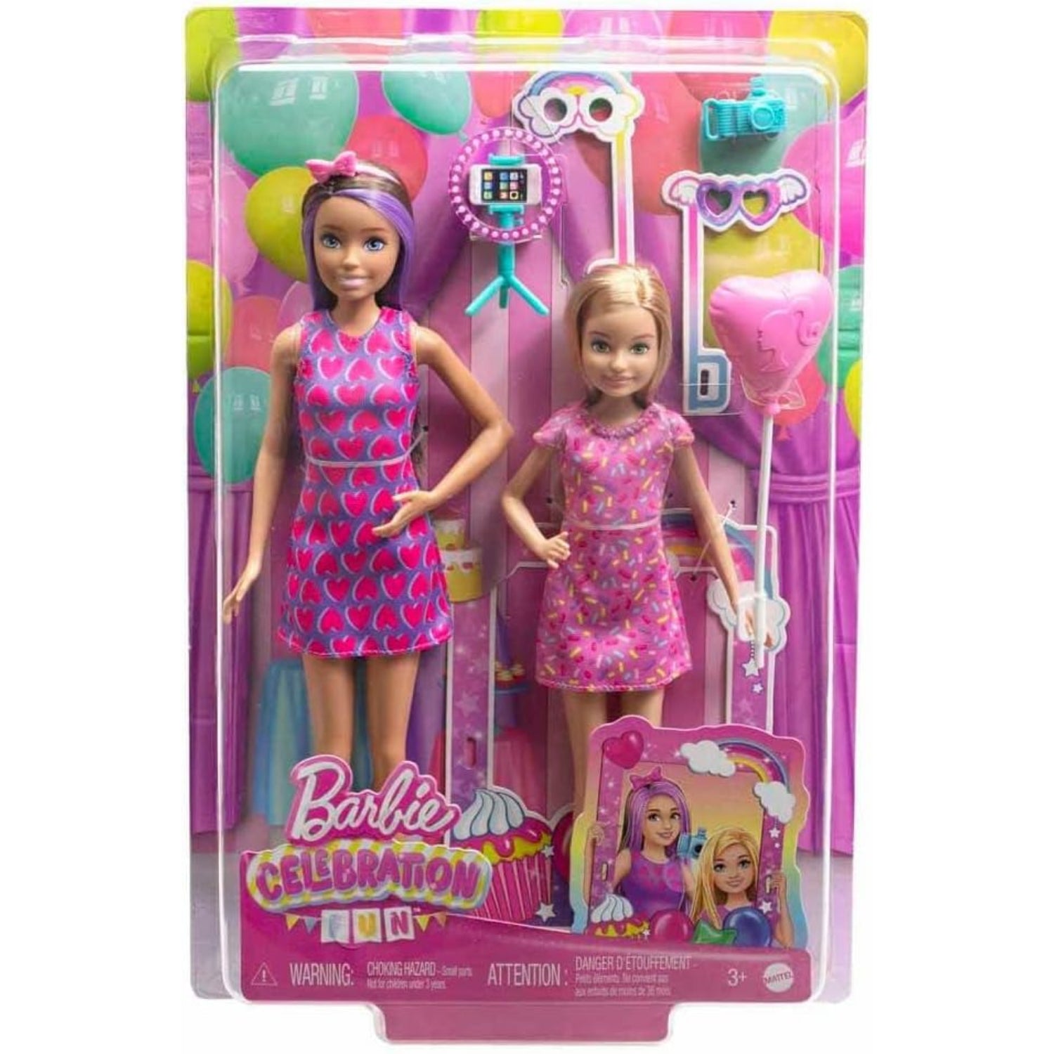 Mattel Barbie Celebration Fun Birthday Skipper and Stacie Doll 2-Pack