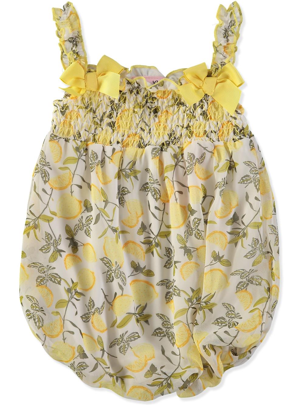 Little Lass Girls 0-6 Months Lemon Chiffon Bubble Romper