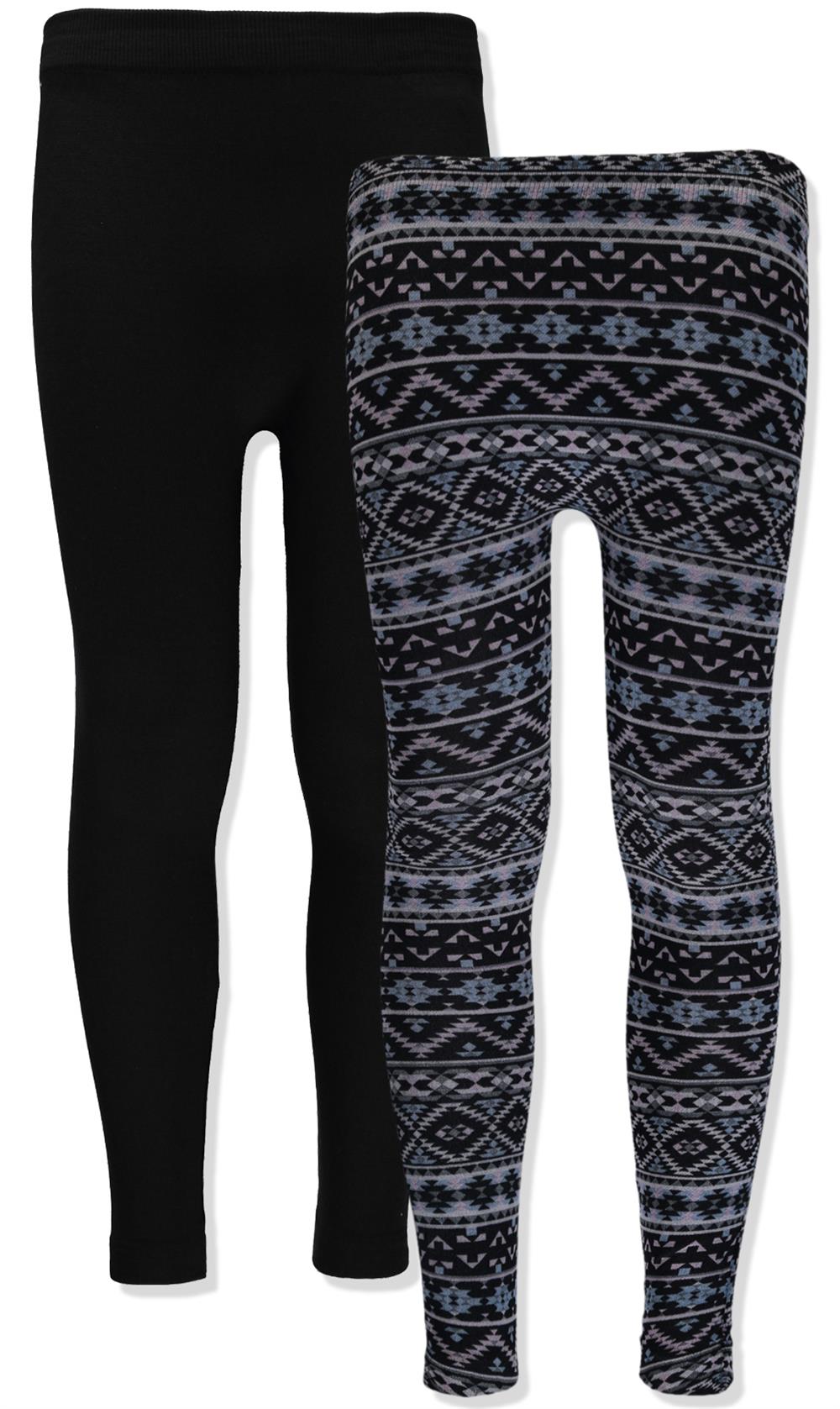 Star Ride Girls 7-16 Aztec 2-Pack Fleece Leggings