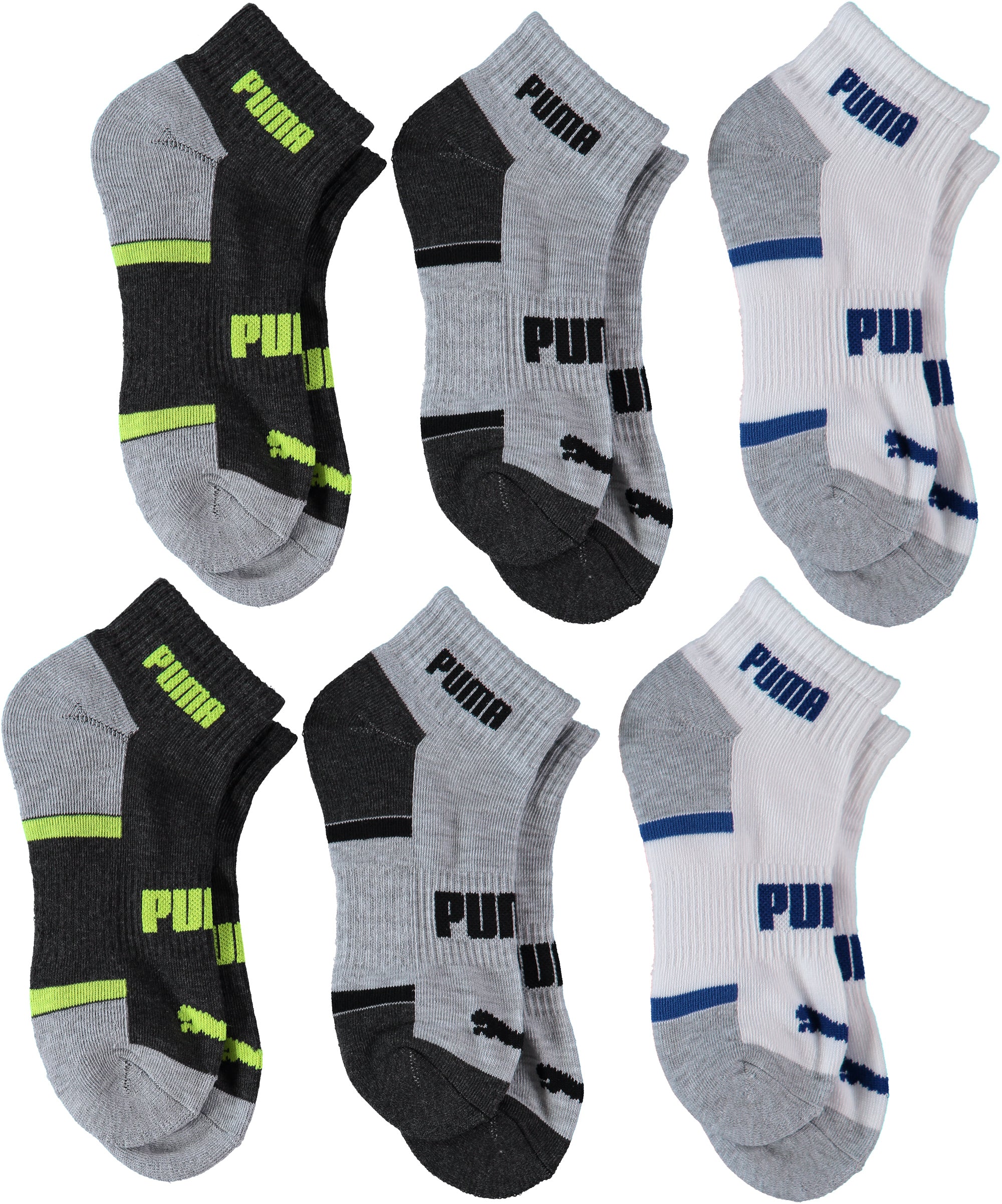 Puma Premium Cushion Quarter Crew Sock - 6 Pack