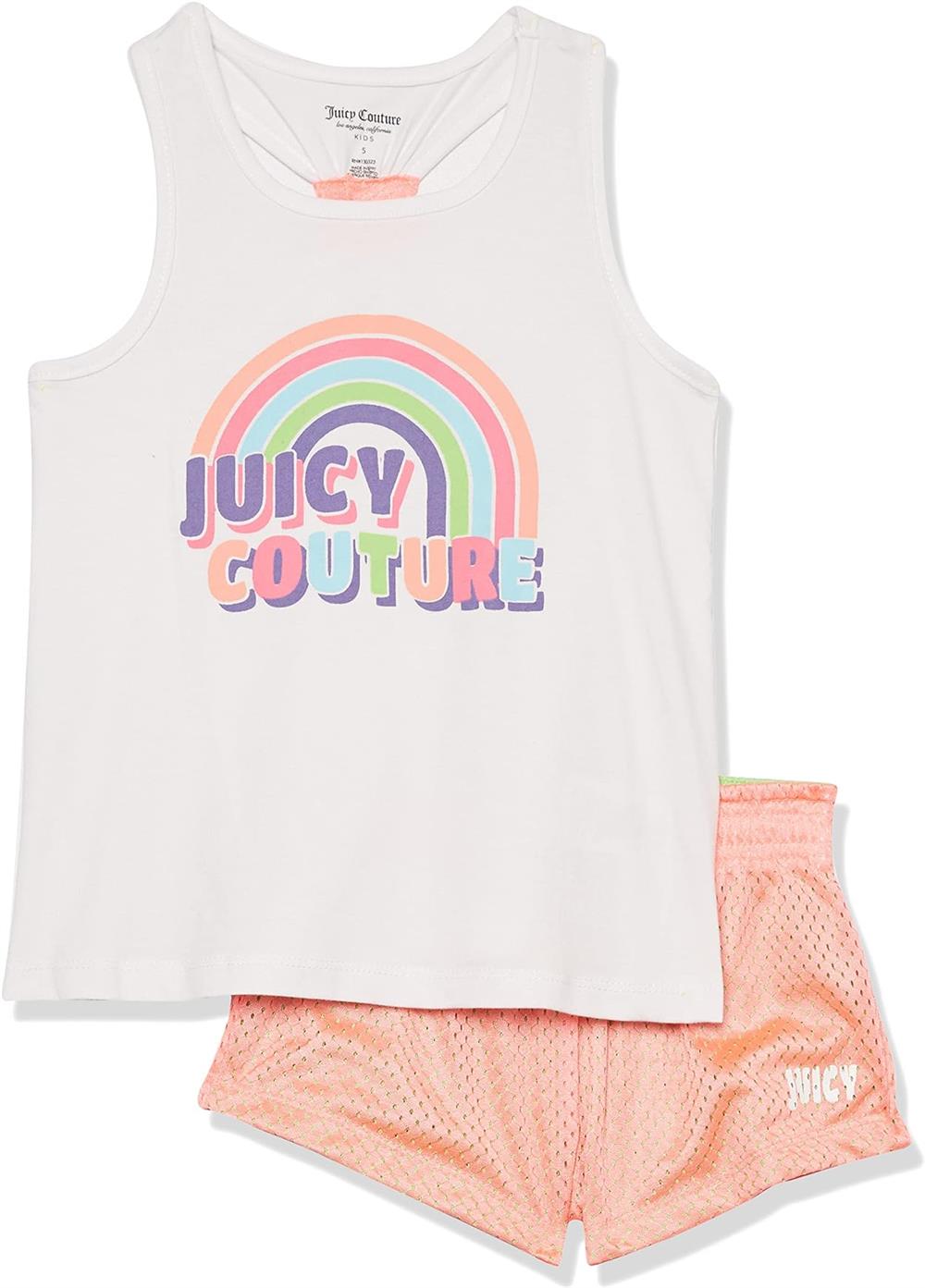 Juicy Couture Girls 4-6X 2 Piece Tank Top Mesh Short Set