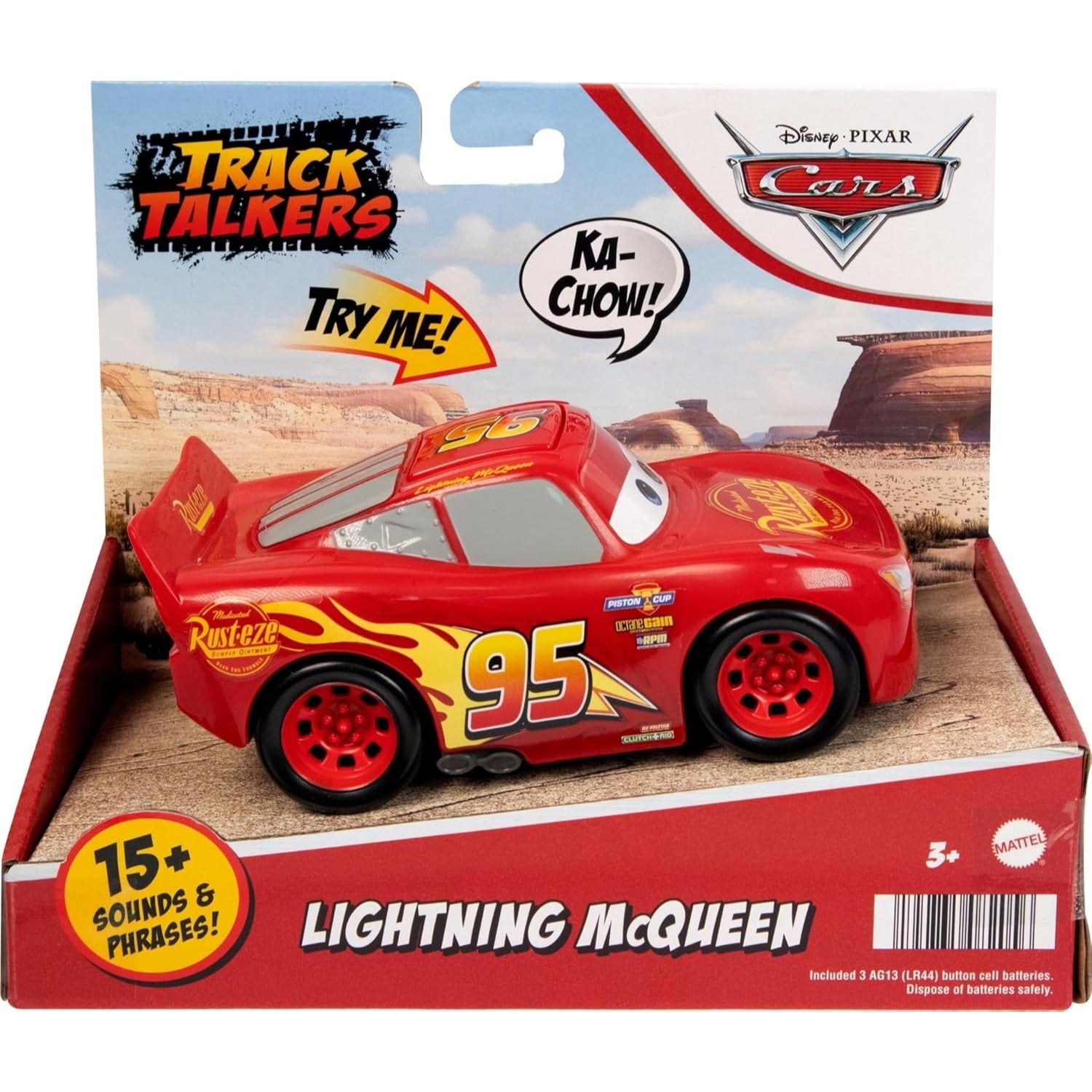 Mattel Disney and Pixar Cars Track Talkers Toy Vehicles, Lightning McQueen Talking Car, 5.5 inches