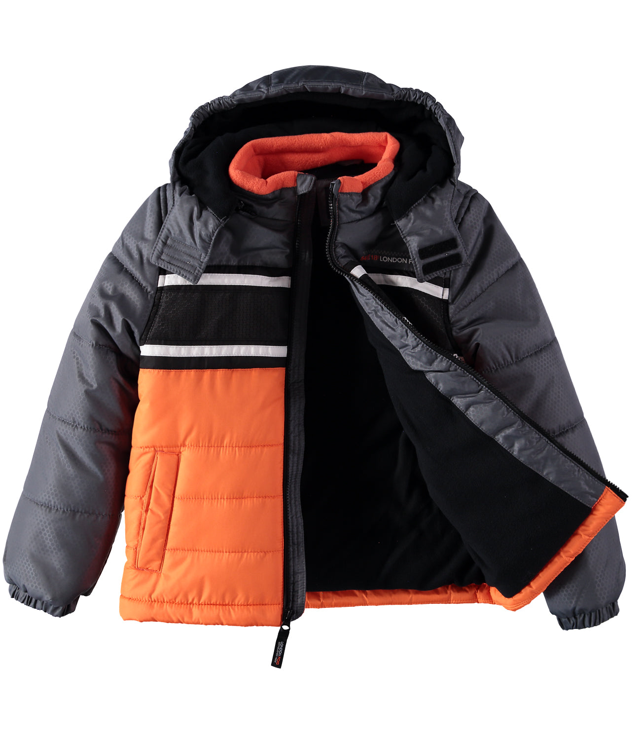 London Fog Boys 8-20 Weather Resistant Puffer Jacket with Hat