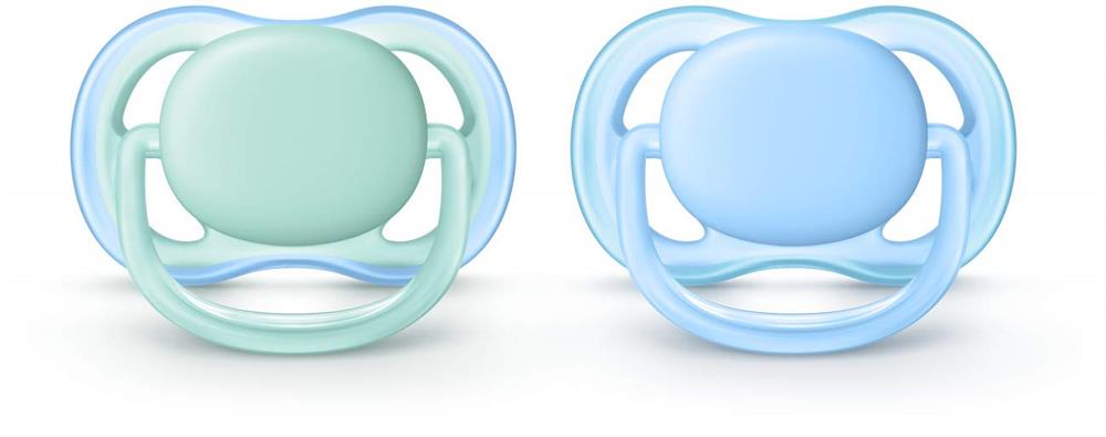 Philips Avent Ultra Air Pacifier, 0-6M, Blue/Green - 2 Pack