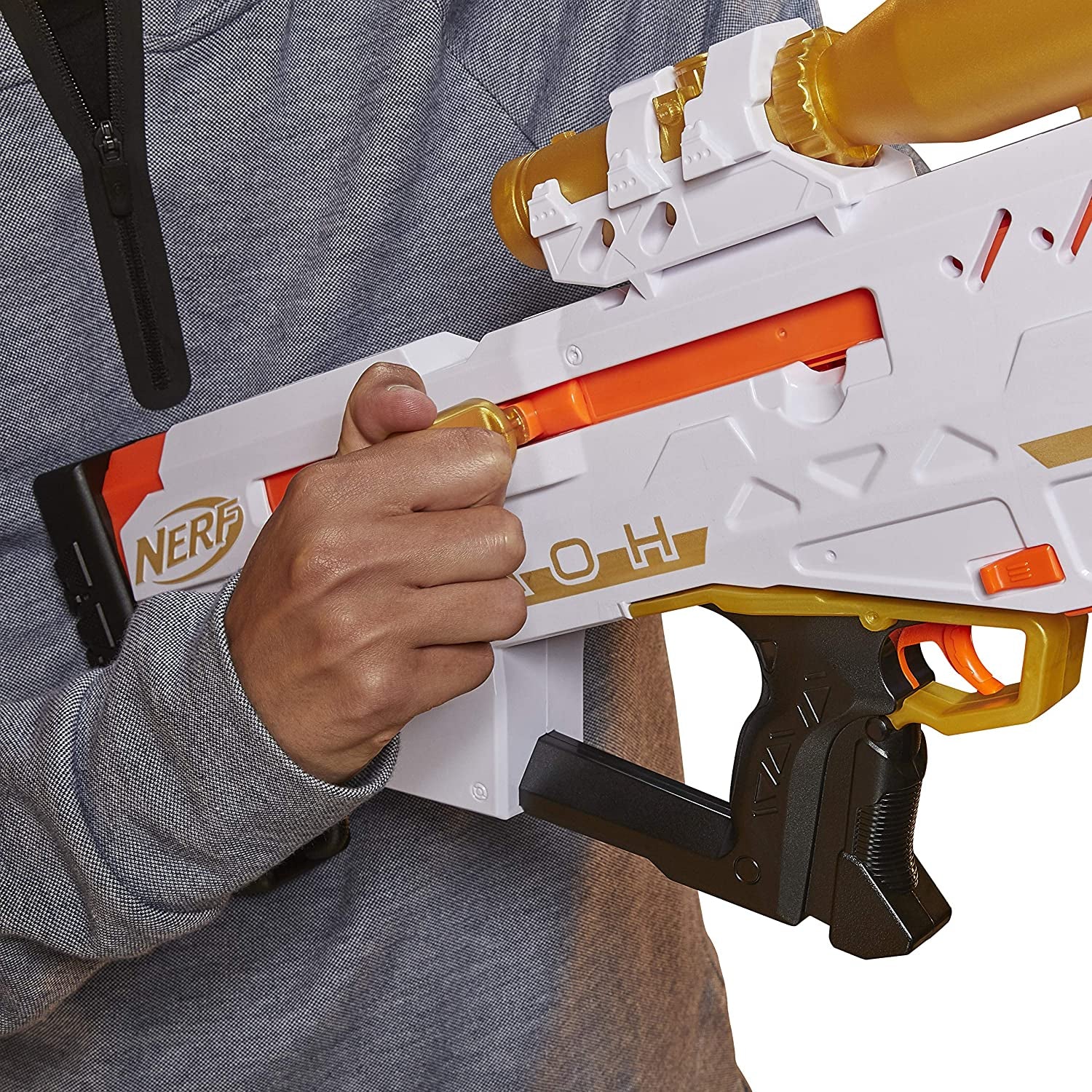 NERF Ultra Pharaoh Blaster with Premium Gold Accents, 10-Dart Clip, 10 Ultra Darts,