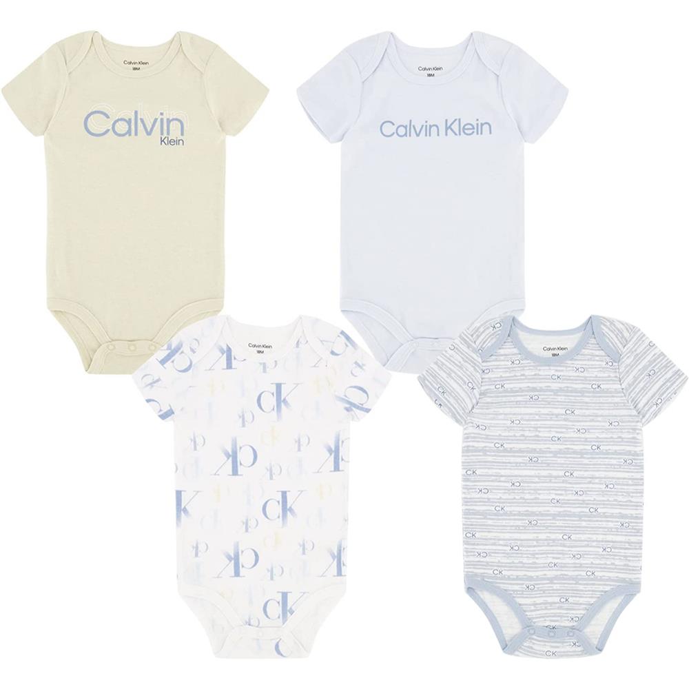 Calvin Klein Boys 12-24 Months Short Sleeve 4-Pack Bodysuit