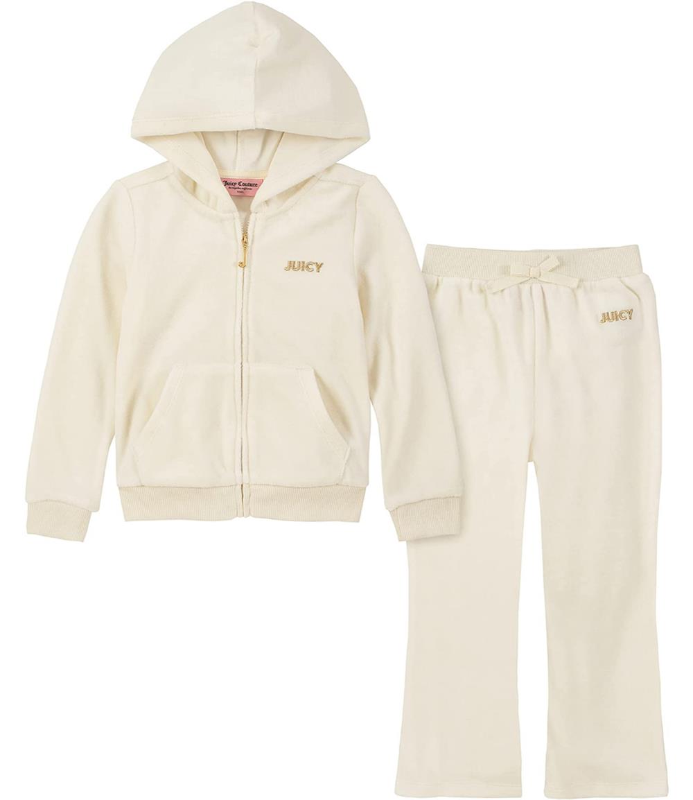 Juicy Couture Girls 12-24 Months Velour Zip Jog Set