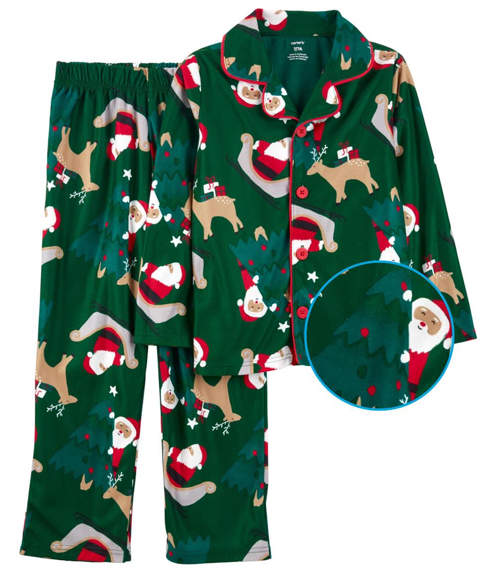 Carters Boys 4-14 2-Piece Santa Coat-Style PJs