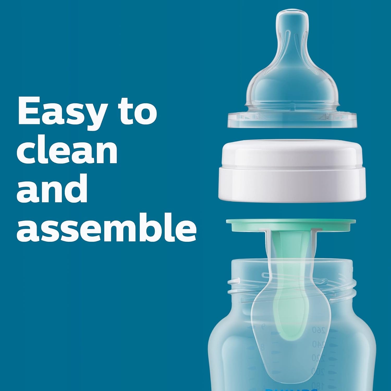 Philips AVENT Anti-Colic Baby Bottles with AirFree Vent, 9oz, 2pk, Clear, SCY703/02