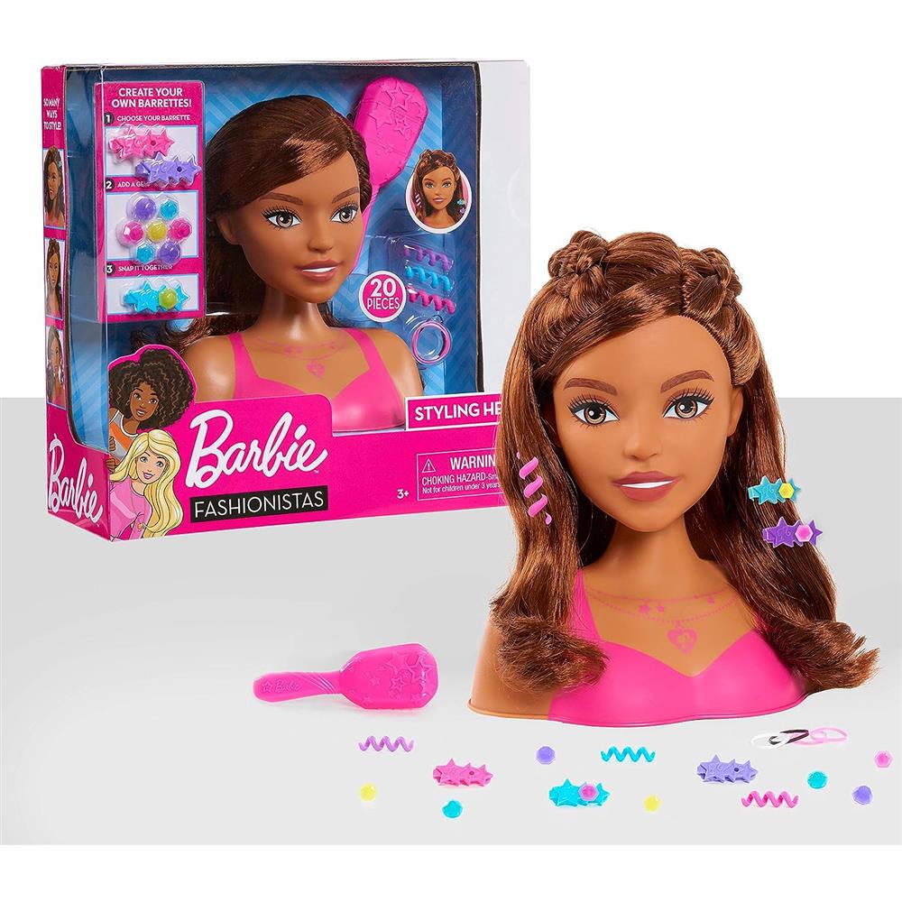 Barbie Fashionistas 8-Inch Styling Head, Brown Hair