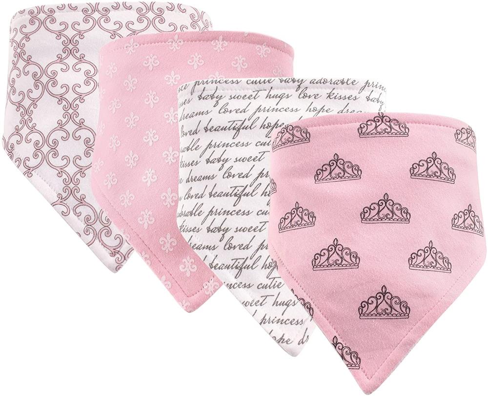 Hudson Baby Cotton Bandana Bibs, Princess