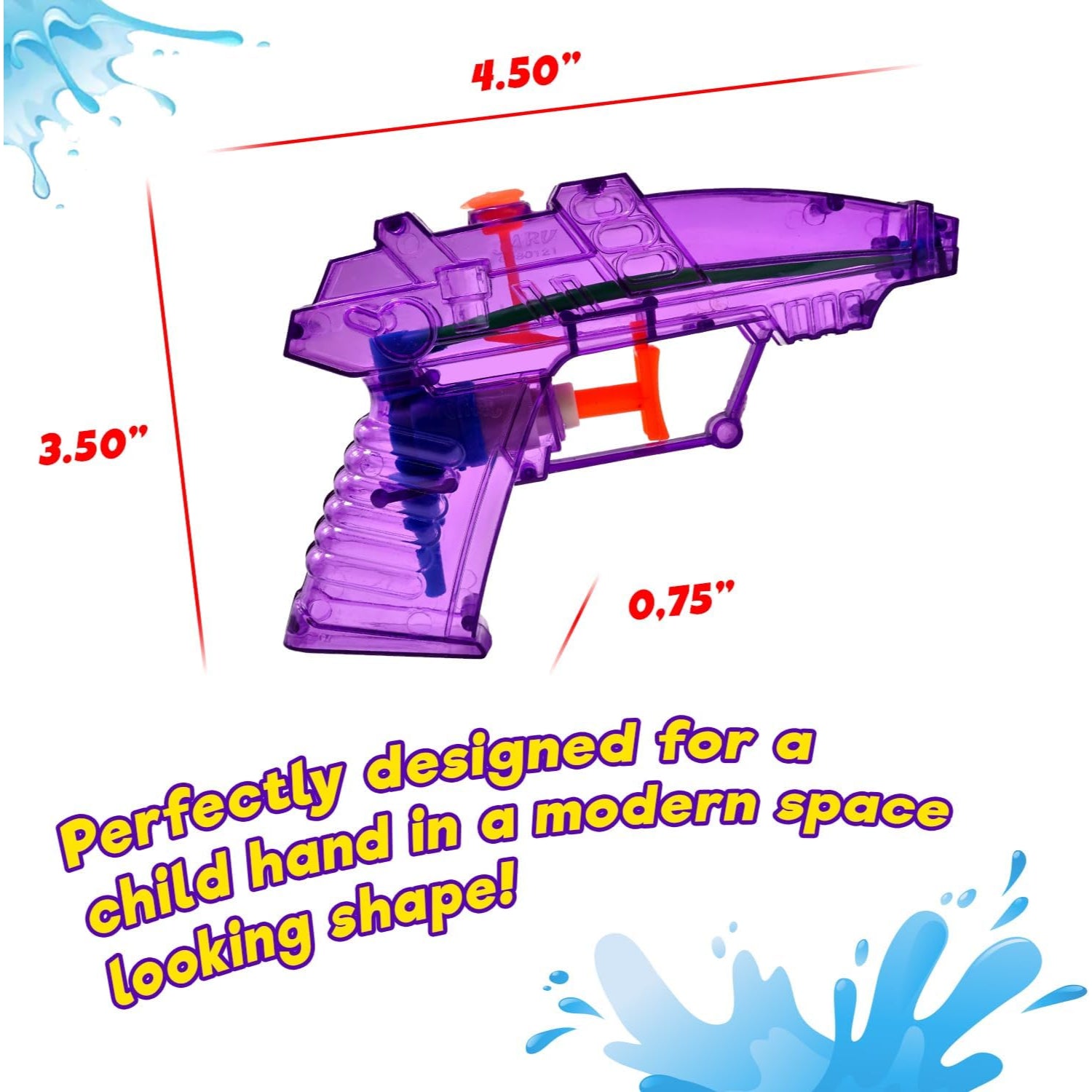 Ja-Ru Mini Water Gun Toy 1 Pack (4 Guns) Bulk Water Squirt Soaker Guns for Kids & Adults