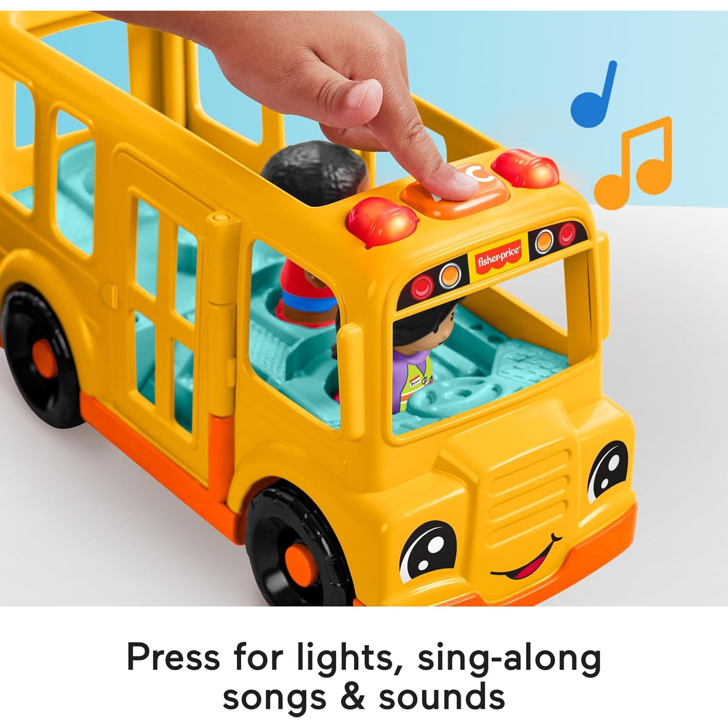 Fisher Price Little People School Bus Musical Toddler Toy Vehicle With 2 Figures