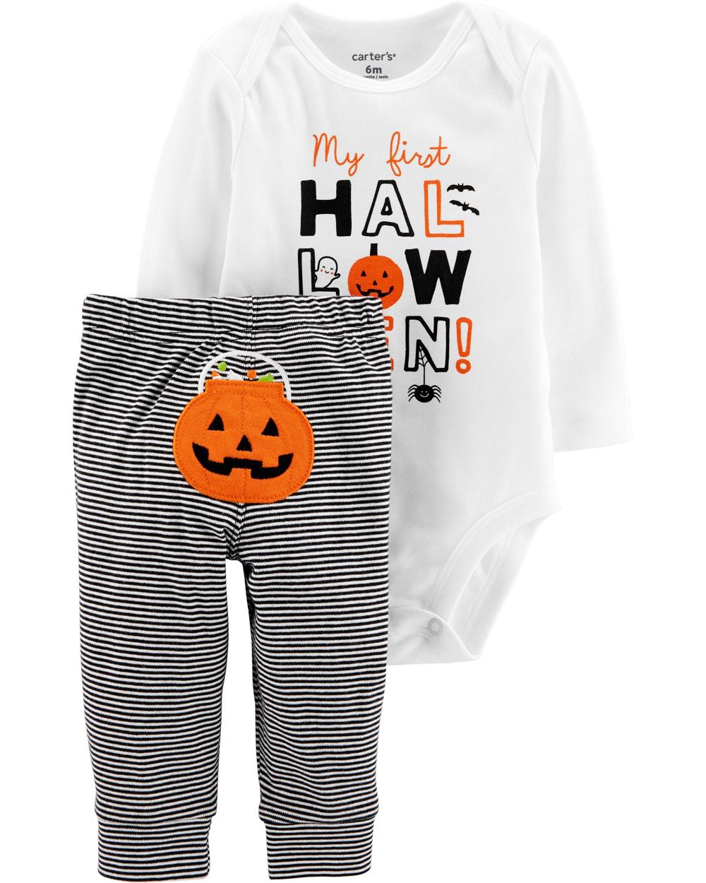 Carters Boys 0-24 Months Pumpkin Bodysuit Pant Set