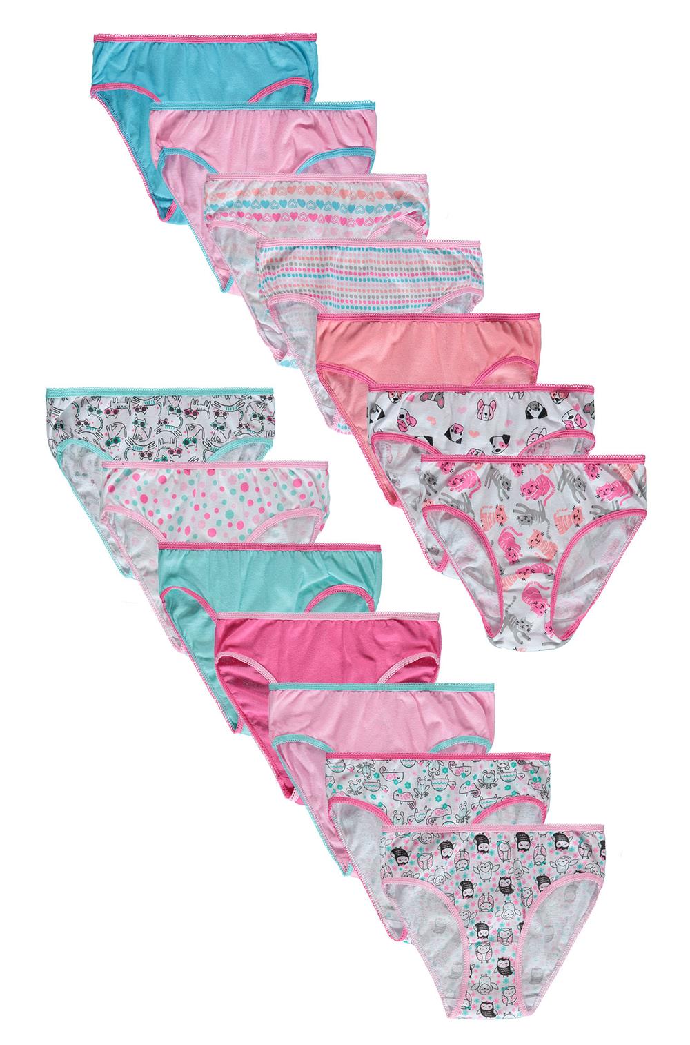 Rene Rofe Girls' Soft Cotton Bikini Underwear Panties (14 Pack)