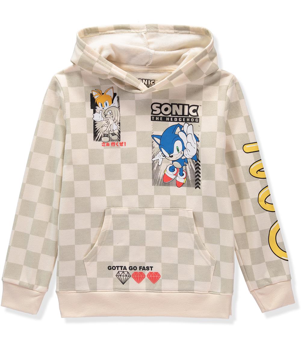 Sonic Boys 4-20 Long Sleeve Checkered Hooded Sweatshirt