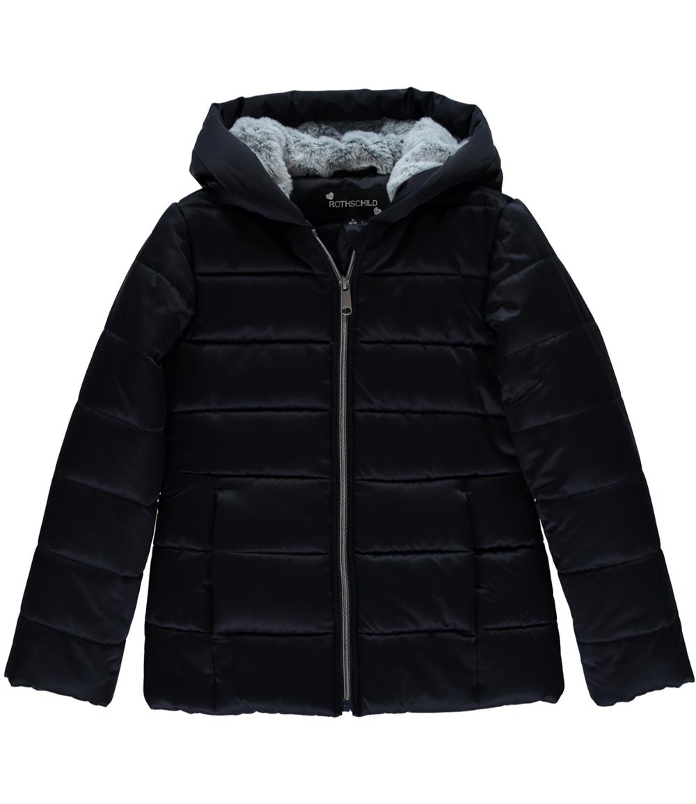 Rothschild Girls 7-16 Satin Fur Puffer Jacket