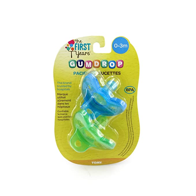 The First Years Gumdrop 2 Pack Pacifiers, 0-3 Months