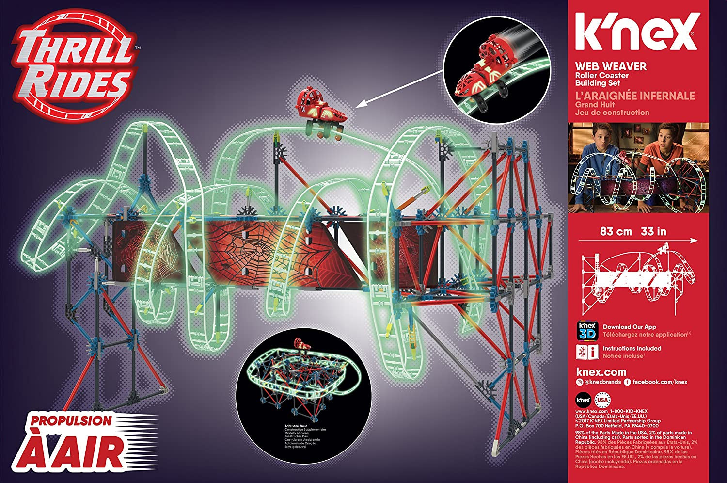 KNEX Thrill Rides – Web Weaver Roller Coaster Building Set