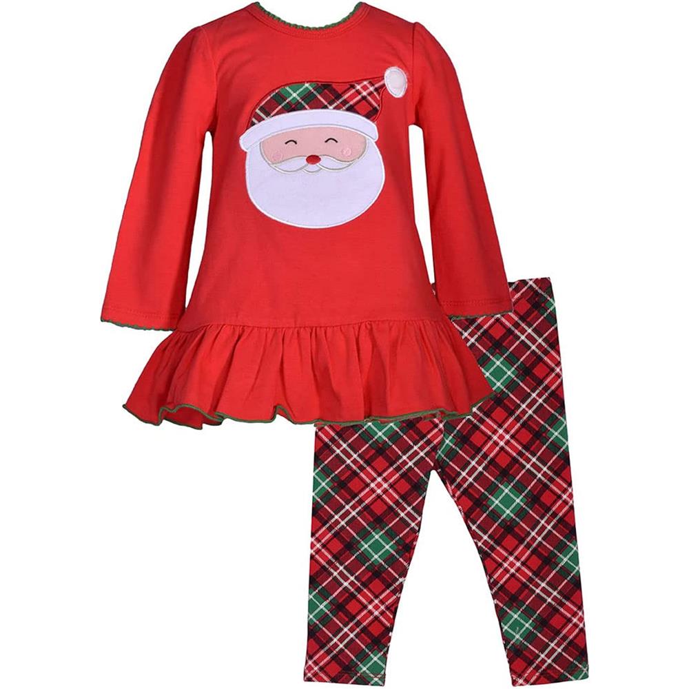 Bonnie Jean Girl's Holiday Christmas Santa Leggings Set