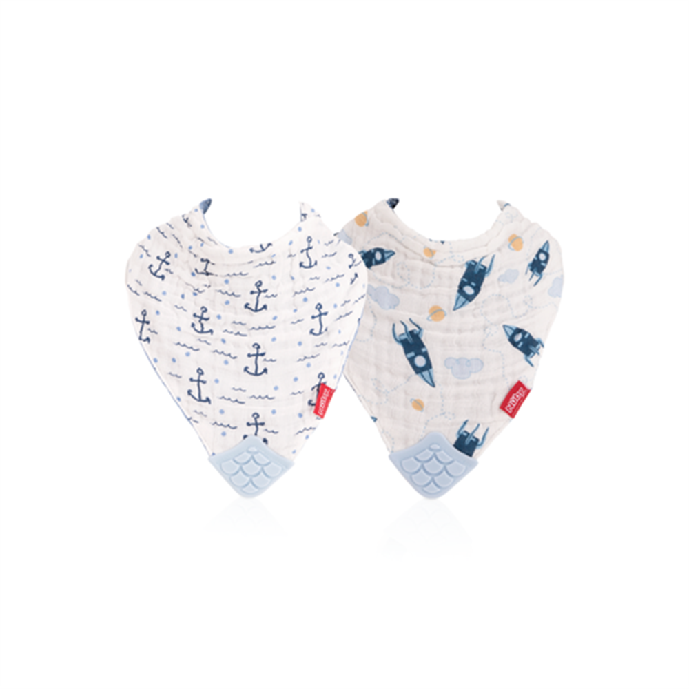 Nuby 2 Pack Cotton Muslin Teething Bib