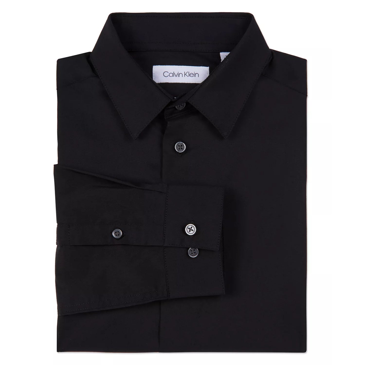 Calvin Klein Boys Slim Fit Solid Stretch Poplin Shirt