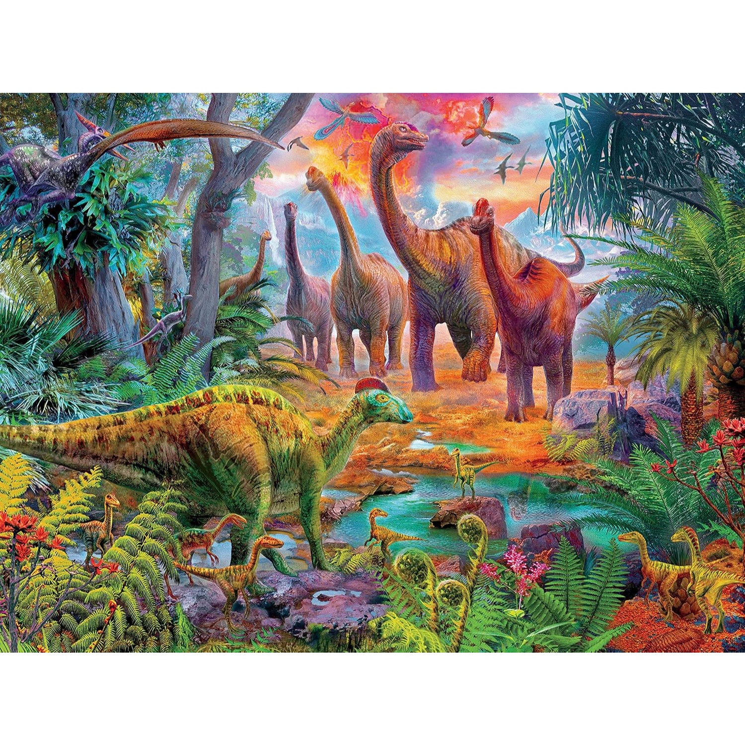 Ceaco Prehistoria, Jurrasic Jungle Jigsaw Puzzle, 300 Pieces, For Ages 10+ Years