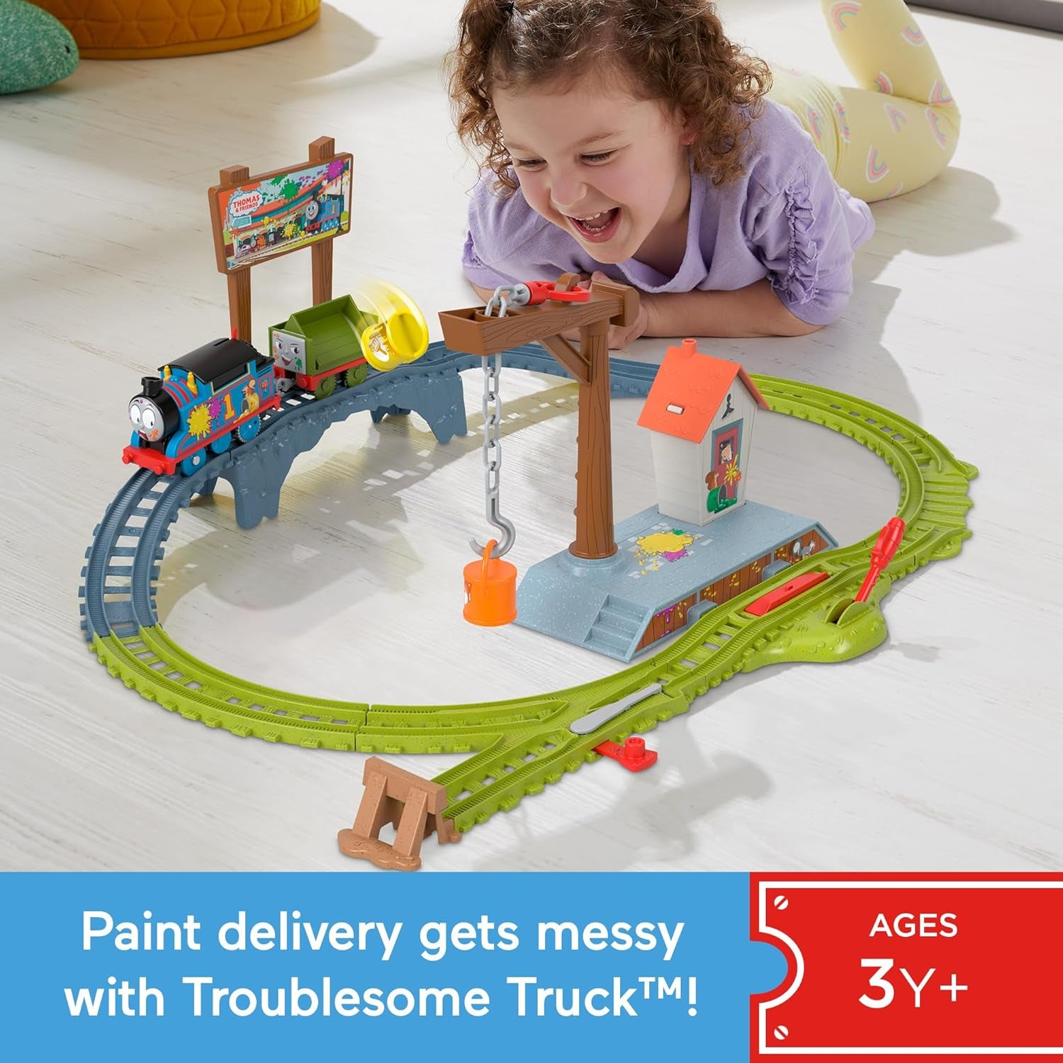 Fisher Price Thomas & Friends Paint Delivery Motorized Train And Track Set For Preschool Kids