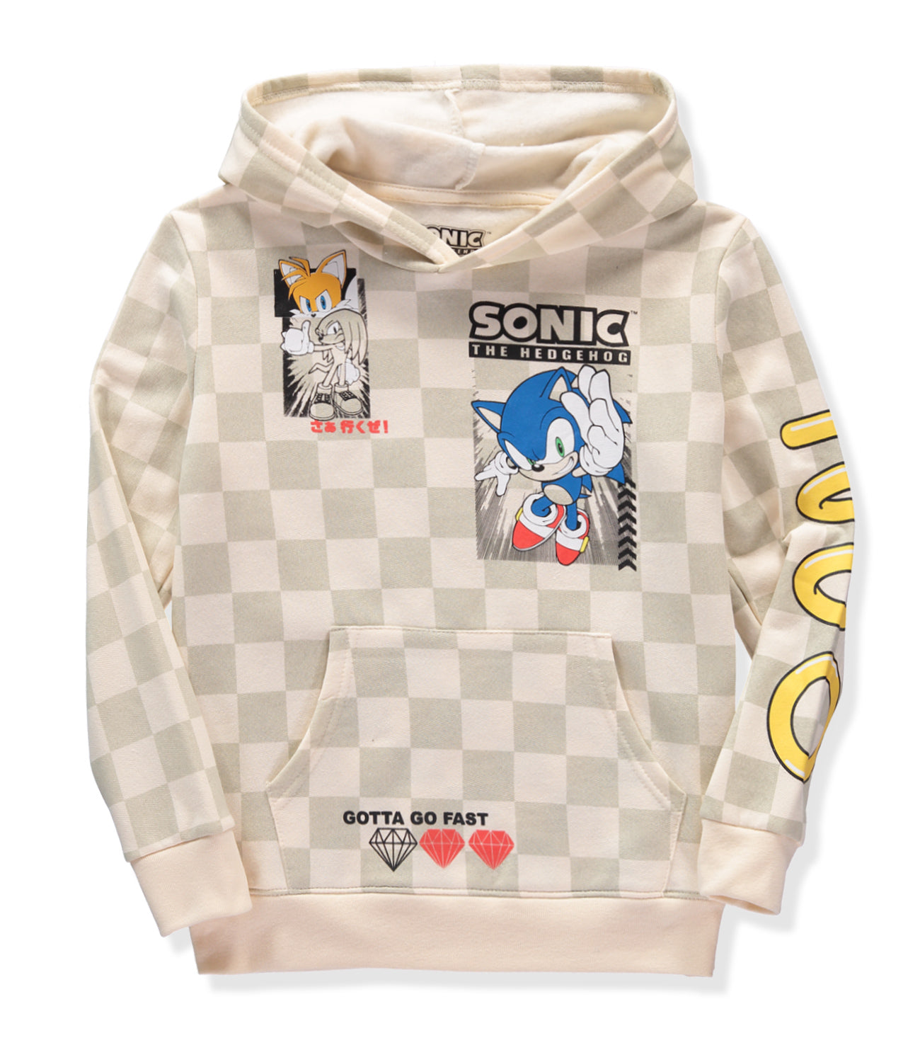 Sonic Boys 4-20 Long Sleeve Checkered Hooded Sweatshirt