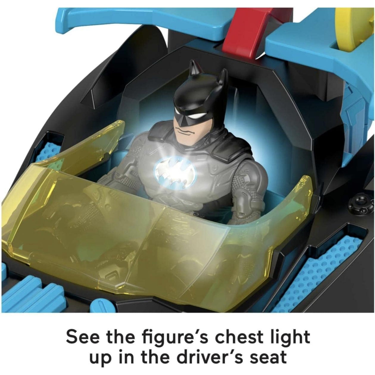 Fisher-Price Imaginext DC Super Friends Batman Toy Bat-Tech Racing Batmobile with Lights