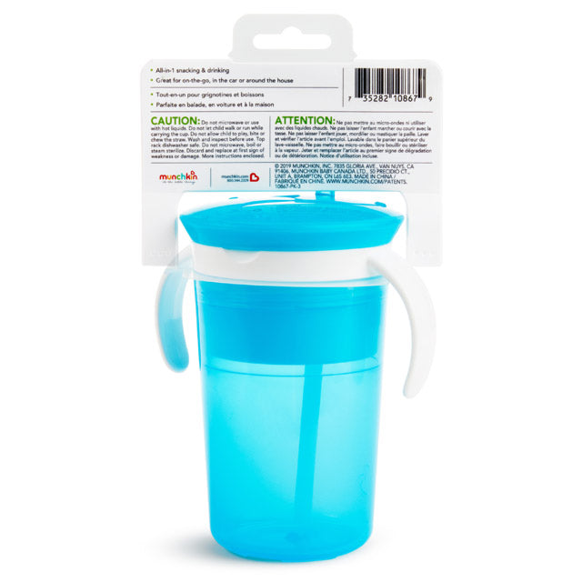 Munchkin SnackCatch & Sip 2-in-1 Snack Catcher & Spill-Proof Cup, Colors May Vary