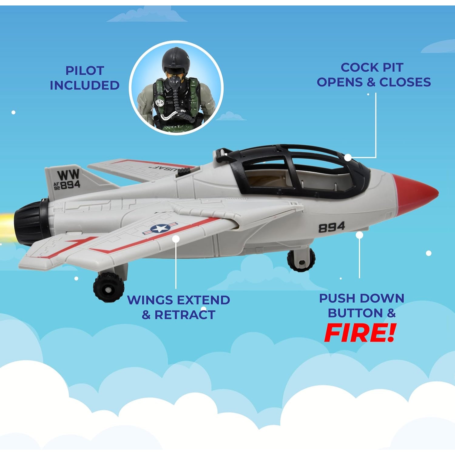 U.S. Air Force Sky Raider Fighter Jet Aircraft Toy