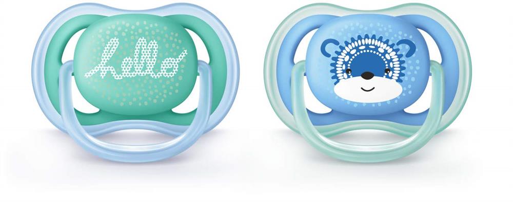 Philips Avent Ultra Air Pacifier, 6-18 months, Blue/Green - 2 Pack