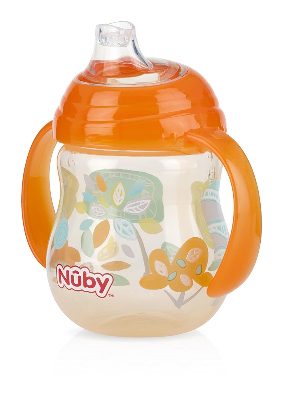 Nuby Designer Series No-Spill Clik-It Grip n' Sip Soft Flex Spout Cup, 9 Ounce