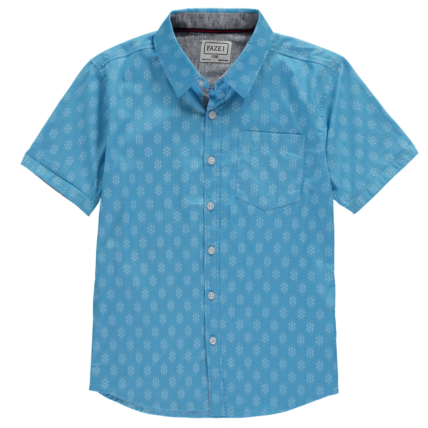 FAZE 1 Boys 8-20 Short Sleeve Printed Woven Button Down Shirt