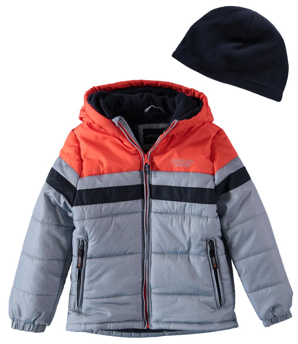 London Fog Boys 8-20 Striped Puffer Jacket