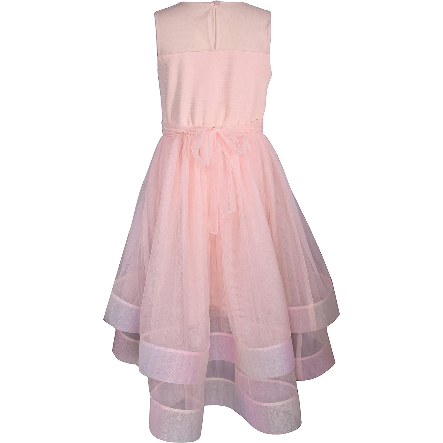 Bonnie Jean Girls 7-16 Illusion Tier Sash Dress