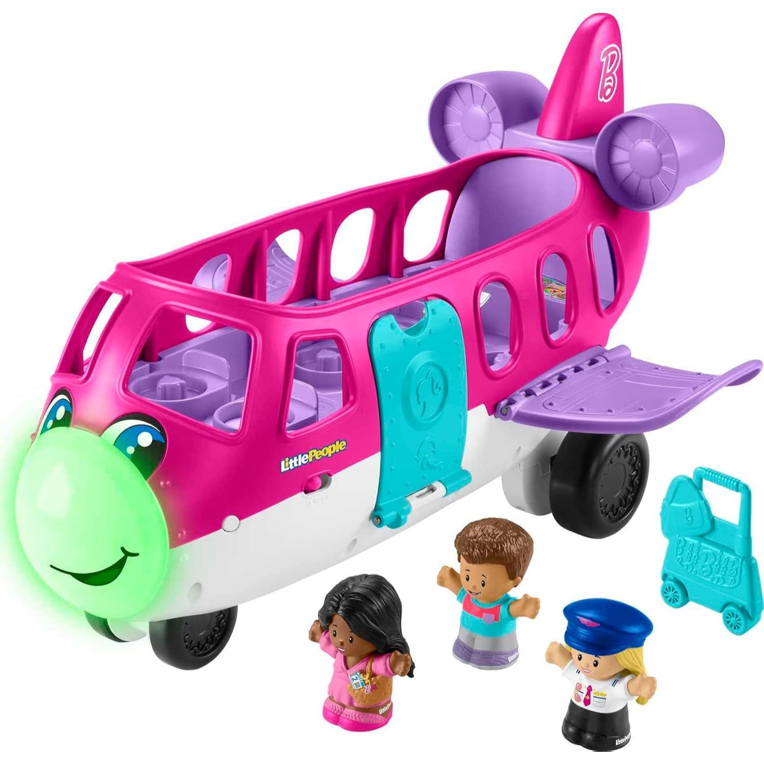 Fisher Price Little People Barbie Toy Airplane With Lights Music And 3 Figures, Little Dream Plane, Toddler Toys