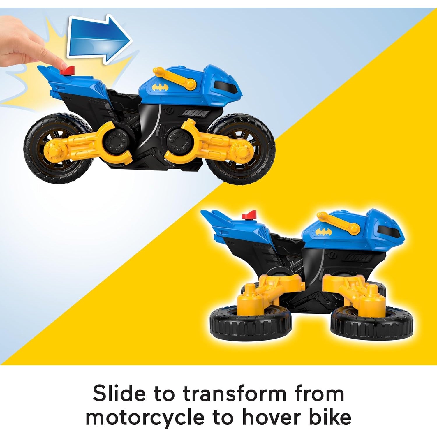 Fisher Price Imaginext DC Super Friends Batman Toy Figure & Transforming Batcycle, Preschool Toys