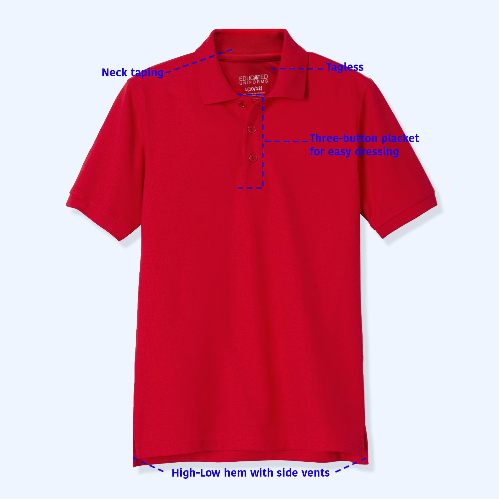 Educated Uniforms Boys 2T-4T Short Sleeve Pique Polo Shirt