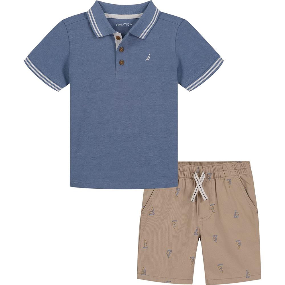 Nautica Boys 2T-4T Polo Short Set