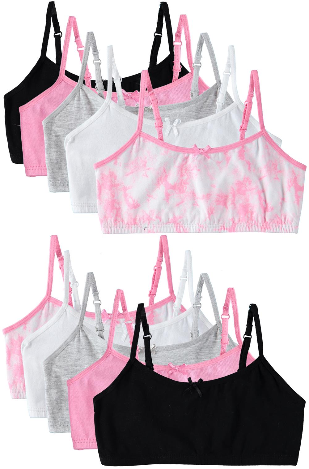 Cyndeelee Girls 7-14 Cotton 10-Pack Bra