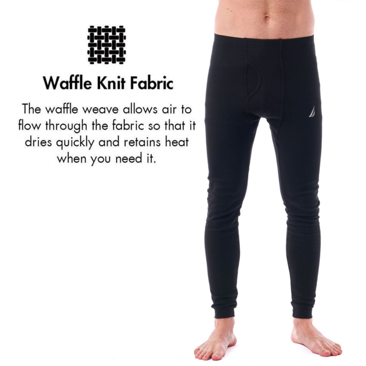 Nautica Mens 2-Pack Waffle Thermal Pants