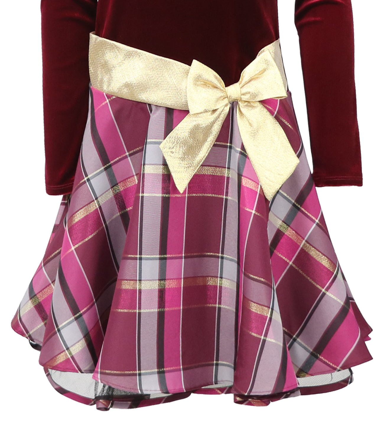 Bonnie Jean Girls 7-16 Christmas Velvet Drop Waist Plaid Dress