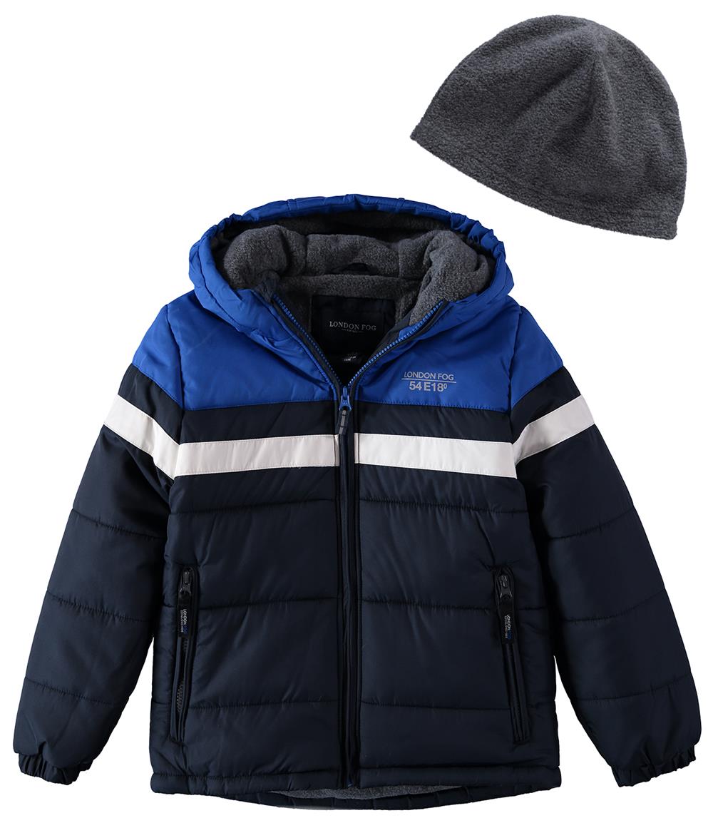 London Fog Boys 8-20 Striped Puffer Jacket