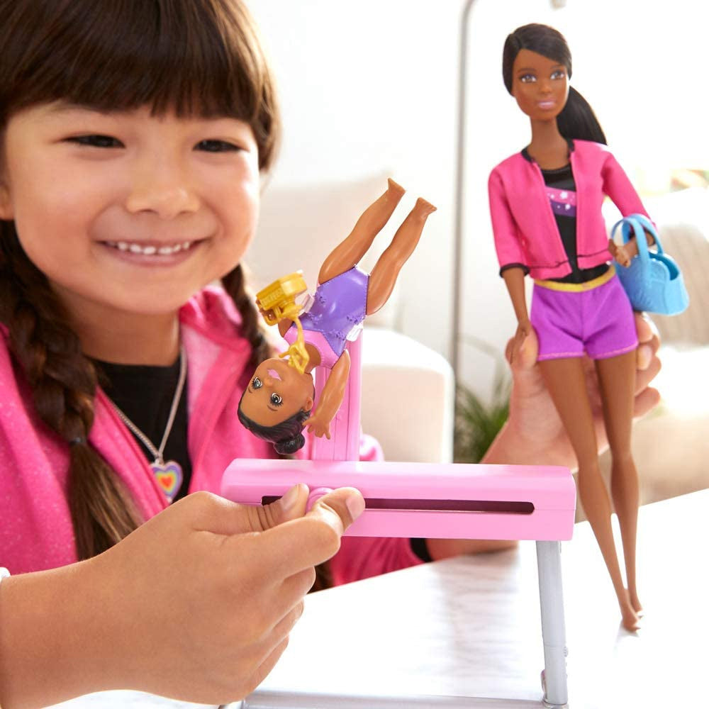 Barbie Gymnastics Coach Dolls & Playset