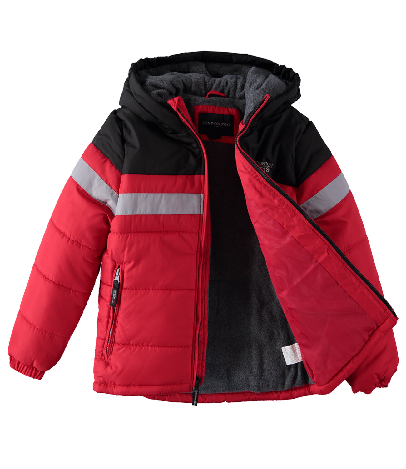 London Fog Boys 8-20 Striped Puffer Jacket