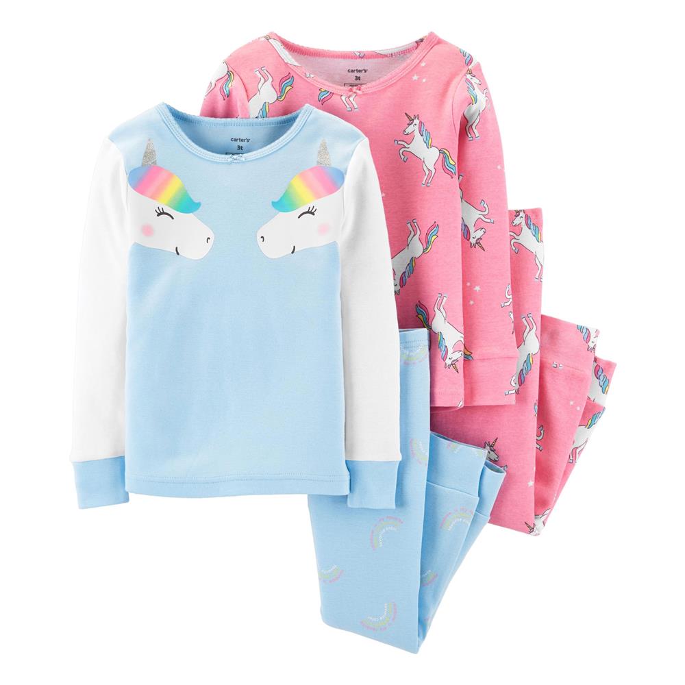 Carters Girls 4-14 Unicorn 4-Piece Pajama Set