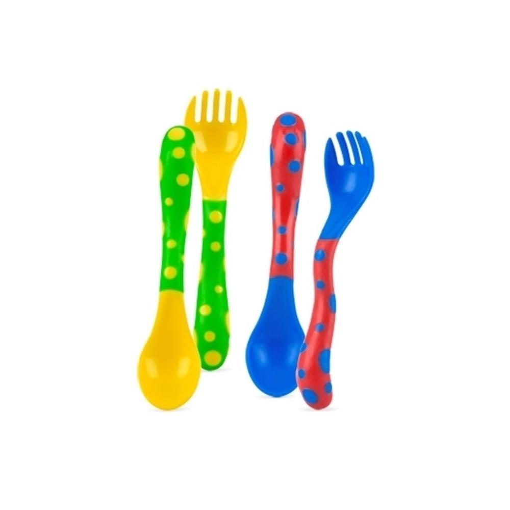 Nuby Fun Feeding Spoon & Fork Set - 2 Sets